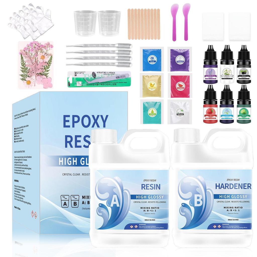 Черный галлон прозрачная эпоксидная смола AB Crystal Glue 1:1