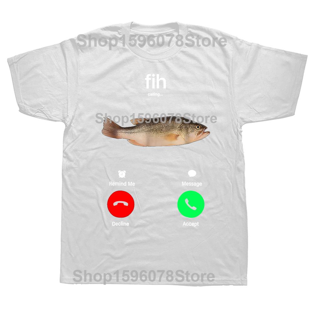 Funny Fih Call Call Me Back Fishing Graphic T-shirts Men Women's Fashion Casual Tshirt 100% Cotton Loose Oversized T Shirt