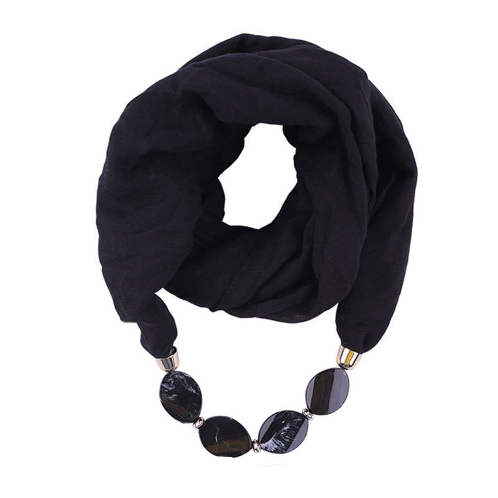 1Pcs Cotton Linen Necklace Scarf Resin Pendant Head Scarves  Costume Bead Decoration Accessories
