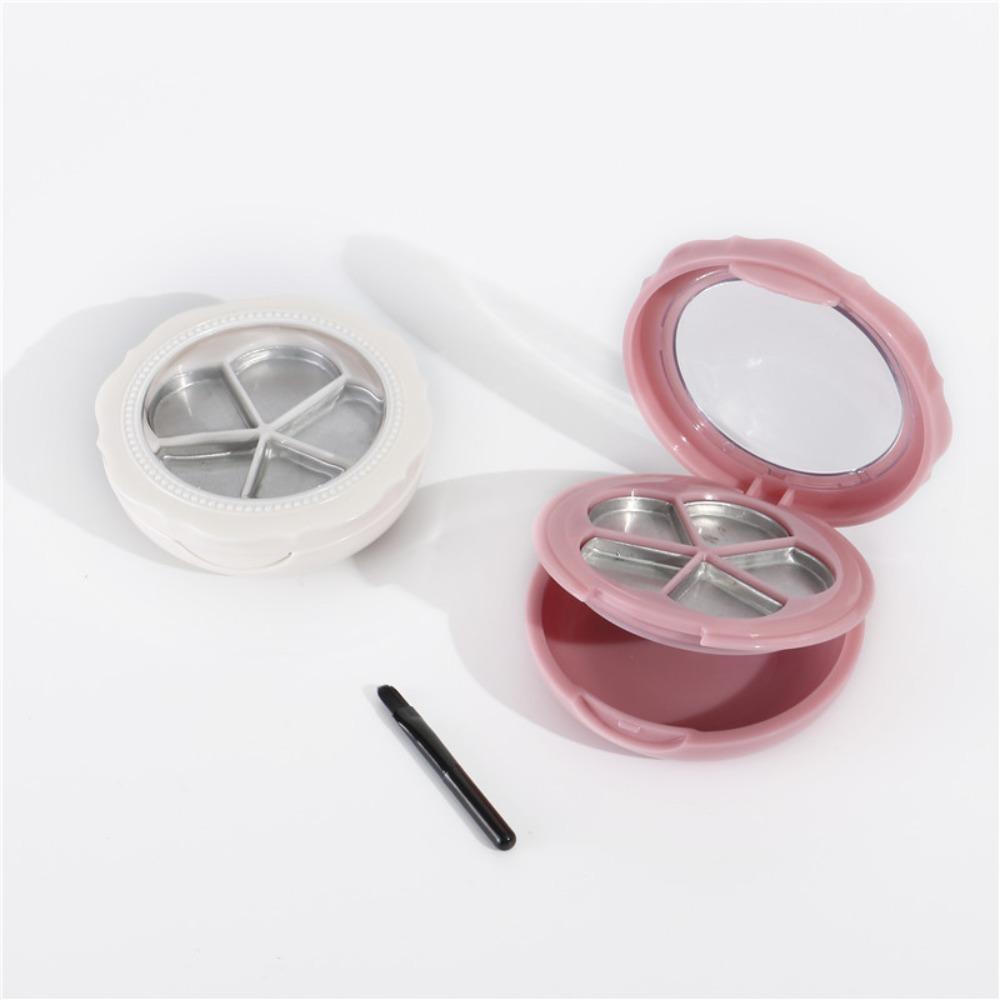 Flower Shape Empty Eyeshadow Case with Mirror Lipstick Box Cute Cosmetic Sample Container Outdoor
