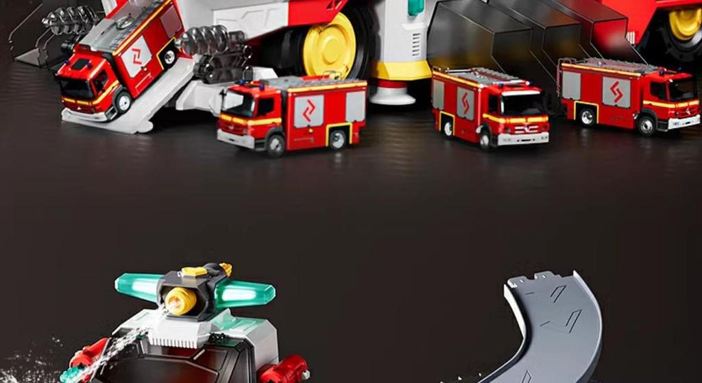 Multi-functional Rescue Fire & Police Toy Truck with Water Spray and Track - Educational Gift for Boys