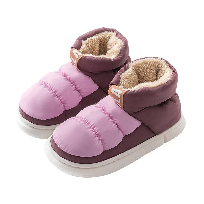 Мужские зимние ботинки, теплые плюшевые мужские кроссовки на длинном меху, Botas Hombre, уличная обувь без шнуровки для отдыха, мужская и женская обувь на плоской подошве2024