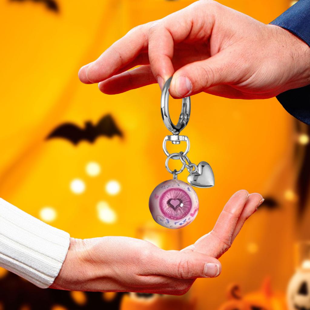 Goth Keychain Horror Eyeball Bag Halloween Accessories Gothic Heart Keychain Key Ring Funny Decor Cool Purse For Men Women