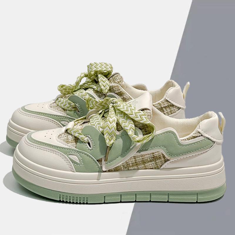 Casual Flat Bottom Board Shoes Running Women Sneakers 2024 New Color Matching All-match Shallow Mouth Womens Shoes Autumntime