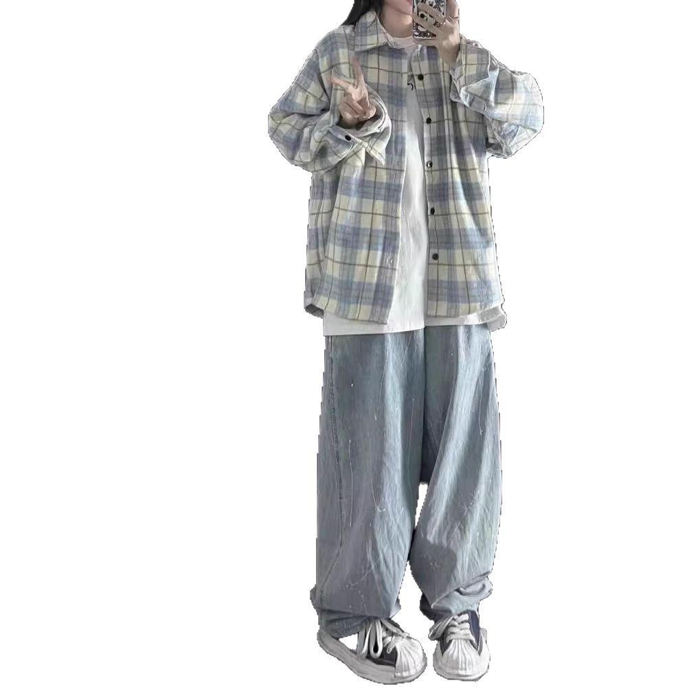 Винтажный синий женский кардиган с длинным рукавом на 2025 год для весны и осени