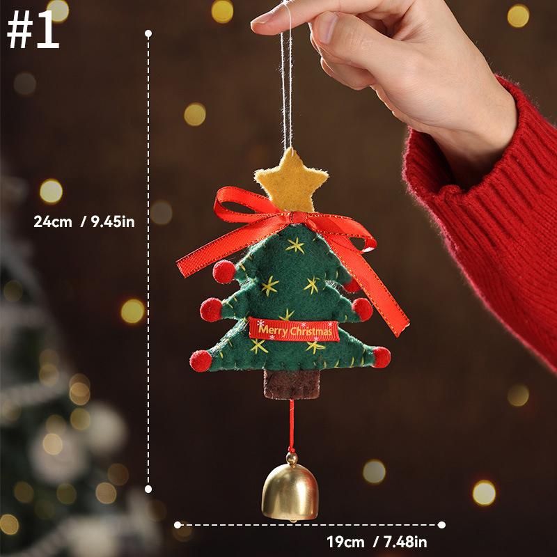 Christmas Bell Hanging Decoration Doorbell Christmas Party Hanging Decoration Creative Glitter Christmas Tree Keychain Pendent