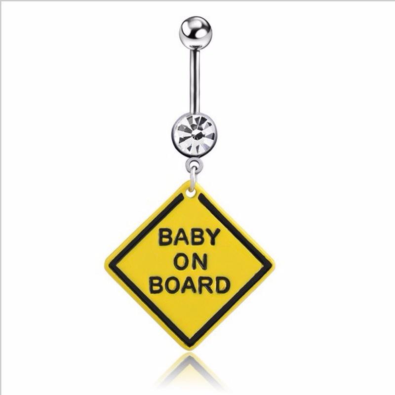 Хрустальное кольцо для пупка, кольца для живота ребенка на борту, висячие украшения для пирсинга, хороший подарок для беременных