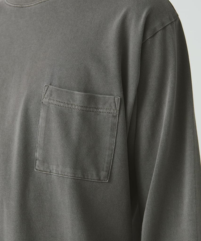 Snow Peak Garment Dyed Short and Size L L/S T-Shirt TS-25AU012, Sleeve, Men's Women's, Charcoal,