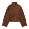 2026 Womens Suede Effect Short Jacket Casual Loose Fit Fall Outerwear W103 90824