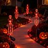 Indoor Wall Hanging Ornaments Solar Halloween Bat Garden Lights, Realistic Skeleton Pathway Decor, Waterproof LED 3D Bone Props Spooky Stake Light for