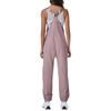 Women's Jumpsuits Summer Fashion Casual Loose Wide Leg Jumpsuits Solid Color Insert Pockets Retro Button Strap Jumpsuits