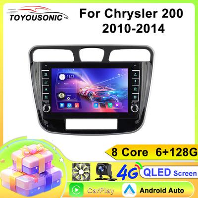TOYOUSONIC 2 Din Android13 для Chrysler 200 2010-2014 Автомобильный радиоприемник Мультимедийный плеер GPS-навигация Автомагнитола Carplay Головное устройство