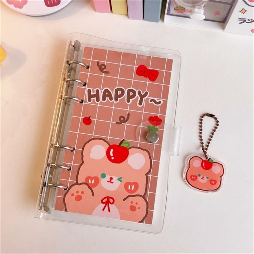 Book 6 Rings A6 Size Transparent Spiral Note Book Diary Journal Binder Notebook School Handbook