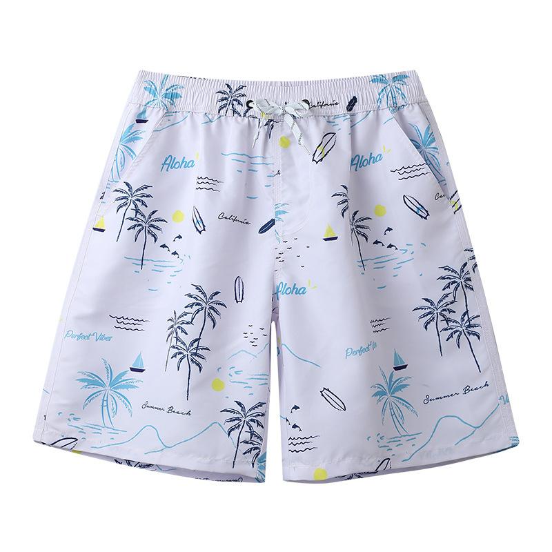 Summer casual shorts, straight-leg shorts, breathable and quick-drying beach pants