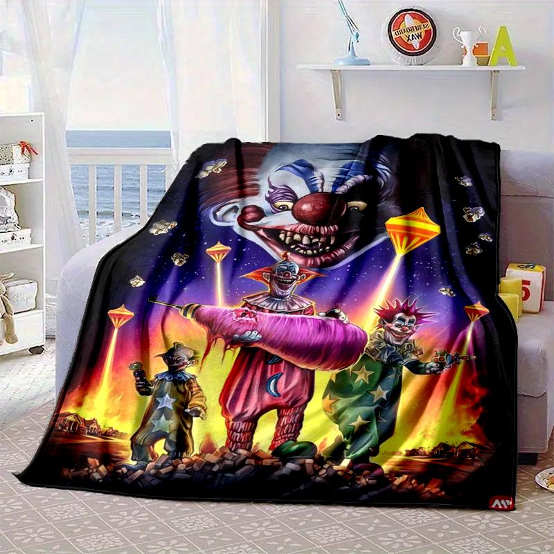 Clown Horror Blanket Flannel Blanket for bed, sofa, Camping, Hiking, Picnic Essentials, gift for family Fan gifts