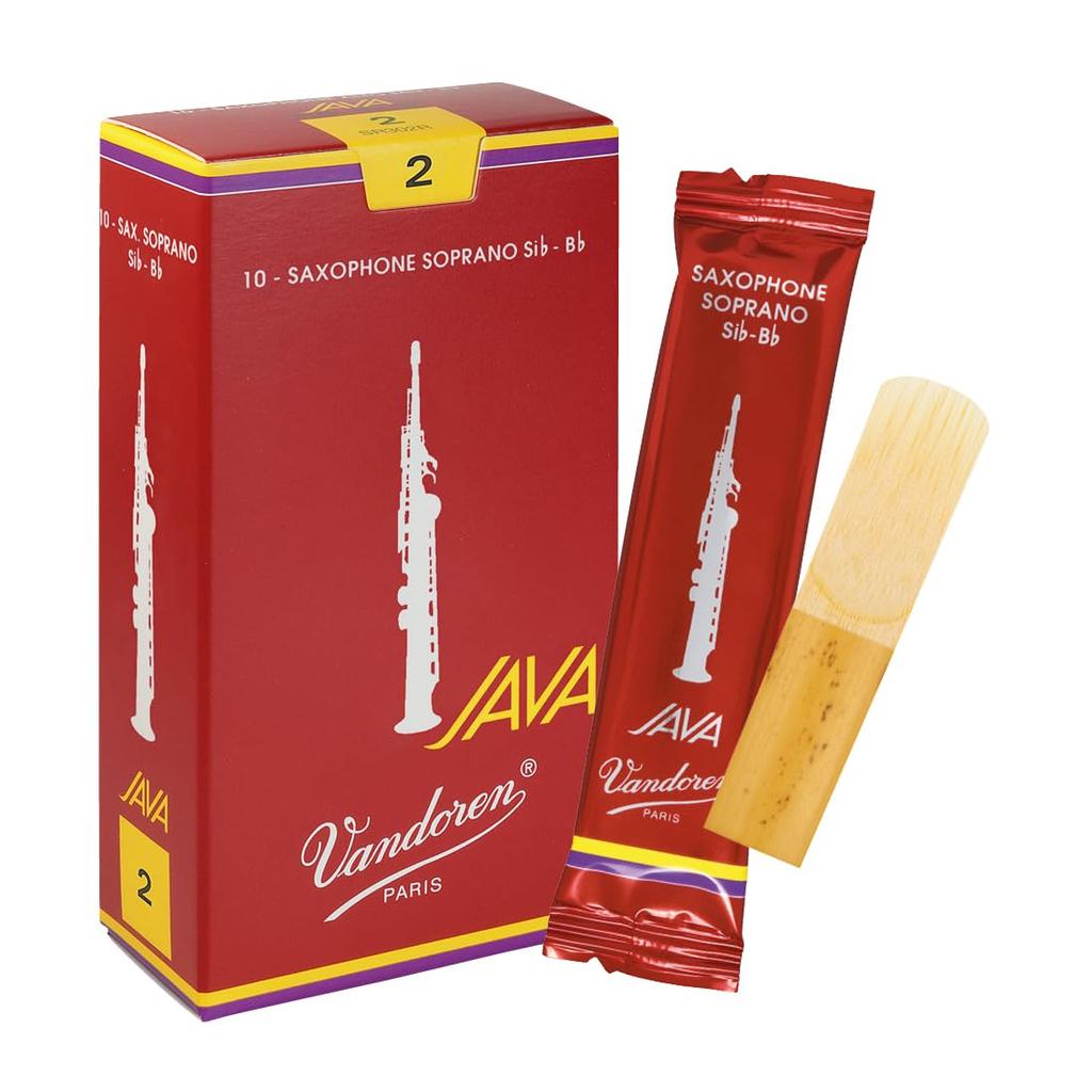 Vandoren JAVA Filed Red Soprano Saxophone Reeds, Strength 2, 10 Reeds