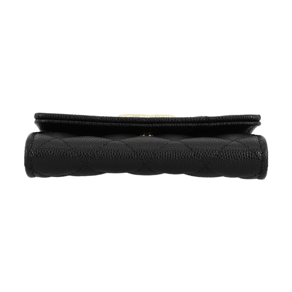 Chanel 23B Gold Buckle Quilted Caviar Leather Card Holder Women accessories Black AP3523-B13703-94305