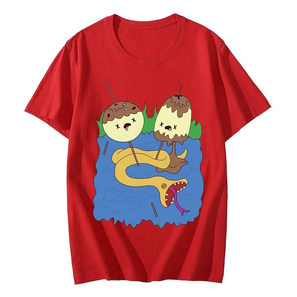 НОВАЯ Рок-футболка Принцессы Пупырки Время Приключений Мультяшная Футболка с Коротким Рукавом Мужская и Женская Харадзюку Y2k Мода Осенне-Зимние Футболки