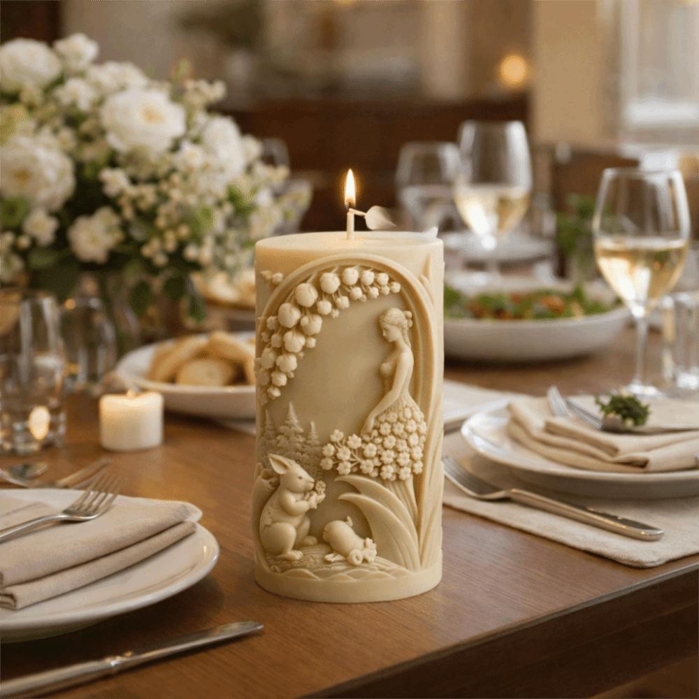 3D Форма для свечи "Девочка с цветами" Многоразовая Детализированный Рельеф Силиконовая Форма для Свечи Ручной Работы Антипригарная Форма для Столбчатой Свечи Изготовление Подарков