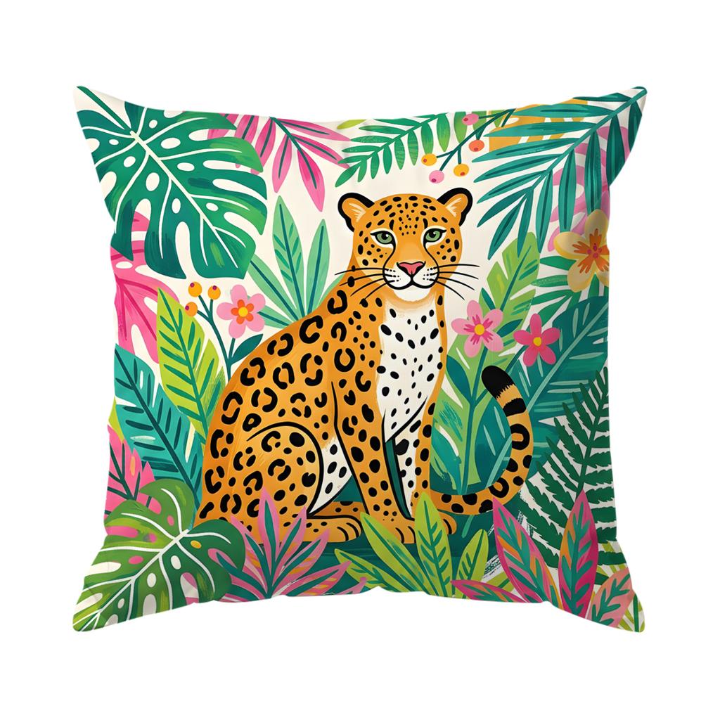 Toucans Leopards Zebras Pillowcase Printed Polyester 40/45/50Cm Throw Pillowcover Decorative Sofa Cushion Pillowslip Home Decor
