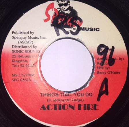 7-дюймовая пластинка ACTION FIRE - Things That You Do SPG033JA Spenguy Music Ямайка Регги, Ска и Даб Б/у