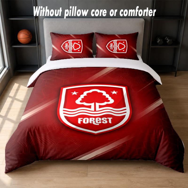 Nottingham Forest Design Bed Bedding Set 1 Duvet Cover + 2 Pillowcases Soft Breathable Household Bed Linens