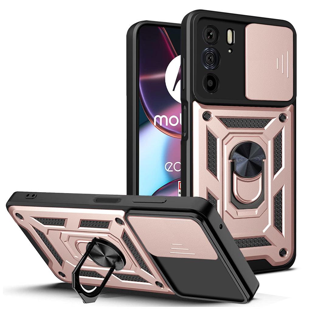 Чехол для Motorola Edge 30 Pro Чехол для телефона Moto Edge 30 Магнитное кольцо-держатель Бронированный чехол для телефона Защита камеры сдвижной Задняя крышка