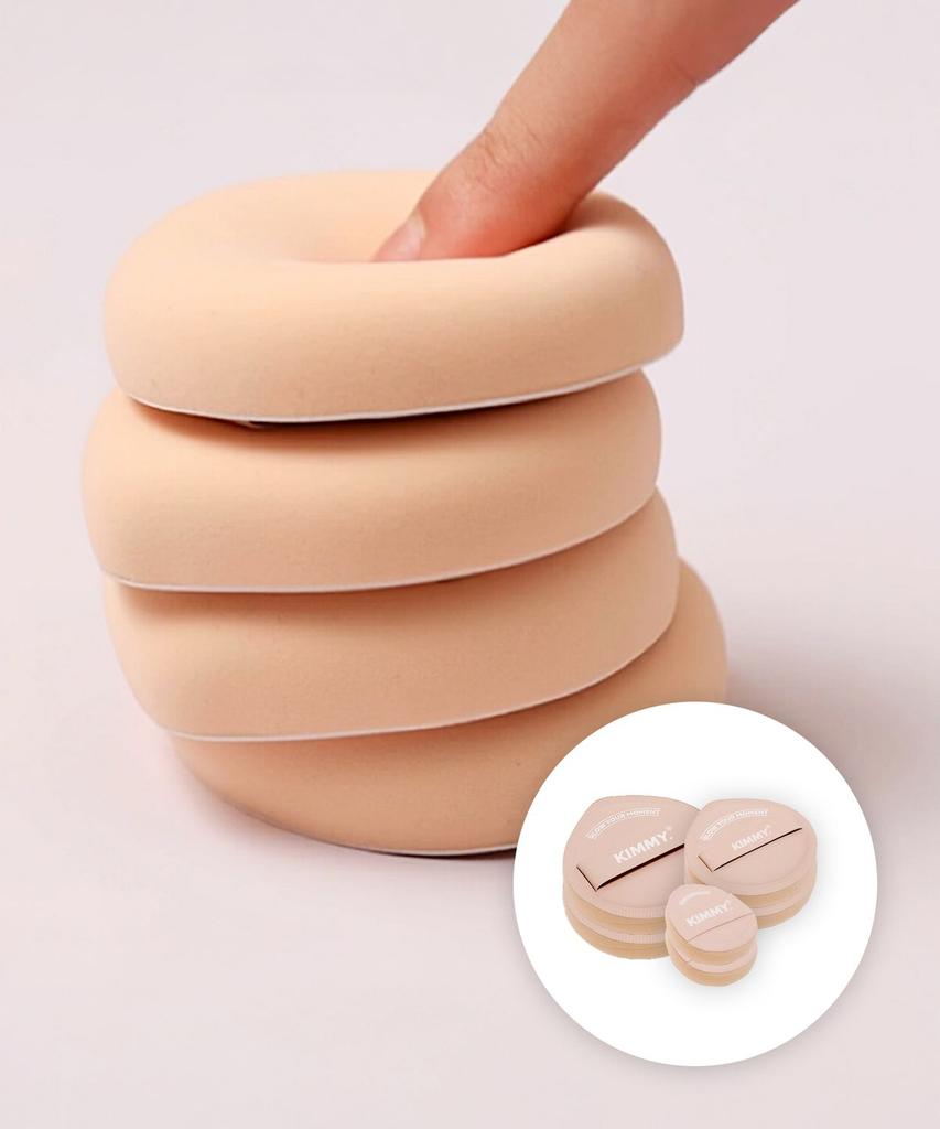 Baby Butt Glow Puff Best 6-Piece Set. 2 Standard (L) + 2 Cushion (M) + 2 Copper Puffs (S)