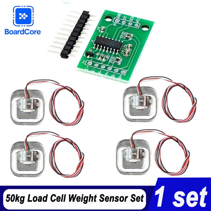 1 Set 50kg Load Cell Weight Sensor Set with HX711 Module - DIY Half-Bridge Strain Gauge for Scale and Pressure Measurement