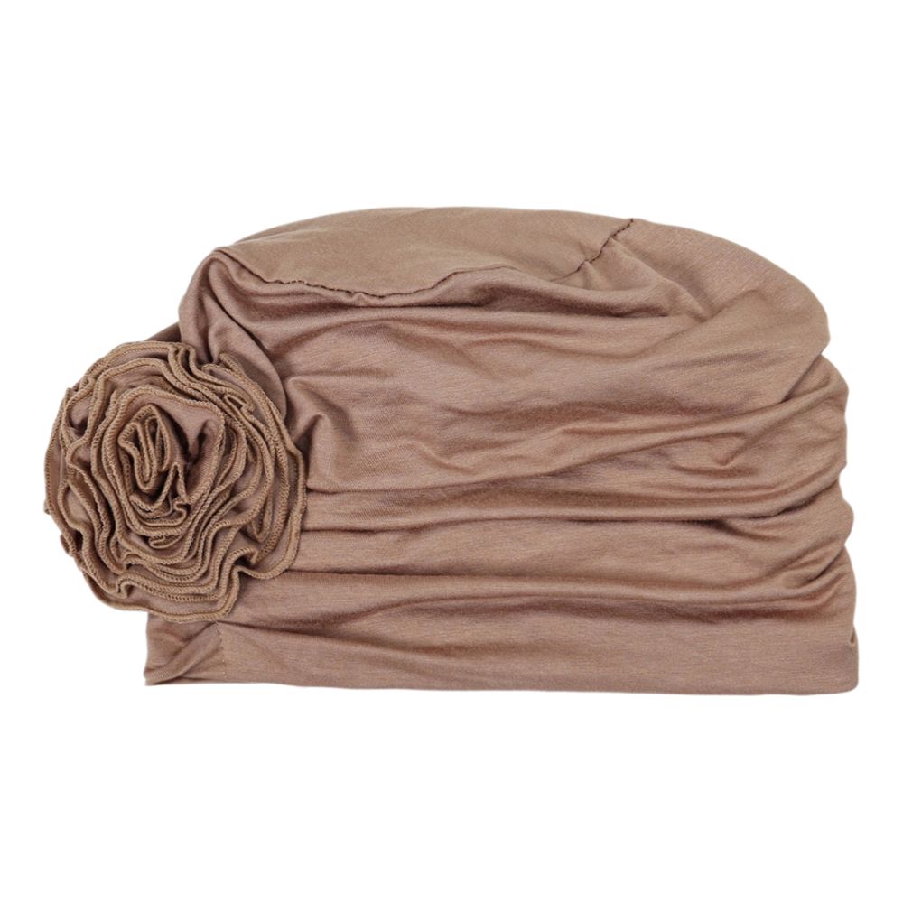 Double Layer Headscarf Hat 3D Flowers Headband Hat Simple Chemo Headwear Hat  For Women