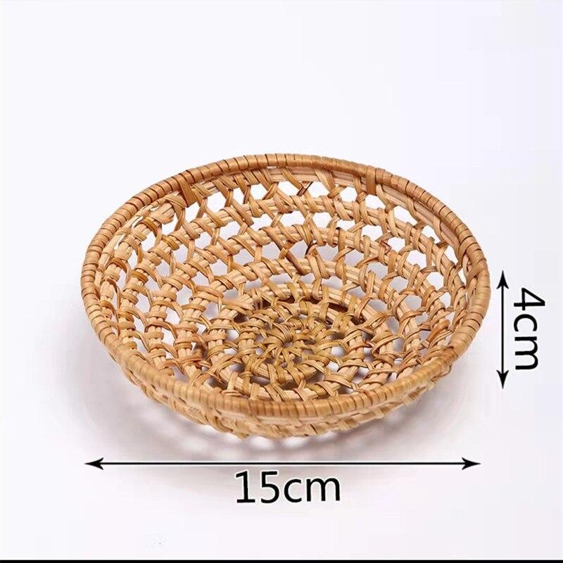 Плетеный поднос из ротанга, магазин товаров первой необходимости, круглая корзина ручной работы, поднос из ротанга для хранения фруктов, органайзер для хлеба