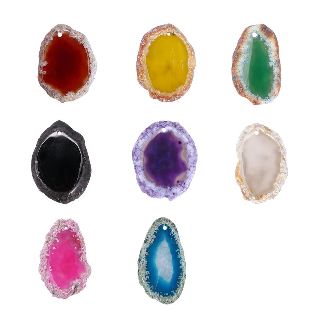 Polished Reiki Stone Slice Stone DIY Quartz Pendant Jewelry Accessories Home Decoration