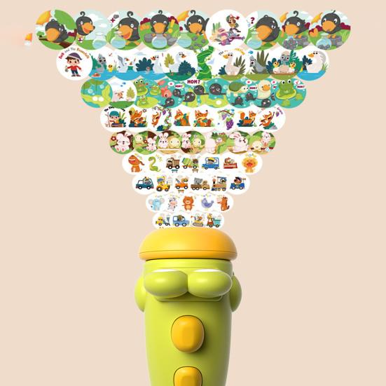 Детский фонарик-проектор игрушка 10 дисков 80 изображений раннее развитие электрический проецируемый фонарь малыши животное сказка здравый смысл обучающая игрушка