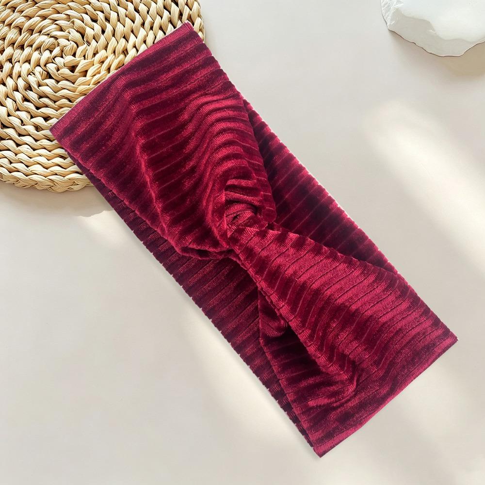 Stretch Fabric Fabric Headband Solid Color Elastic Headband Knot Cross Headband Washing Face