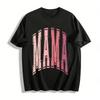 Винтажный Потертый Топ с Принтом Букв MAMA Повседневный Универсальный с Коротким Рукавом Хлопковая Футболка