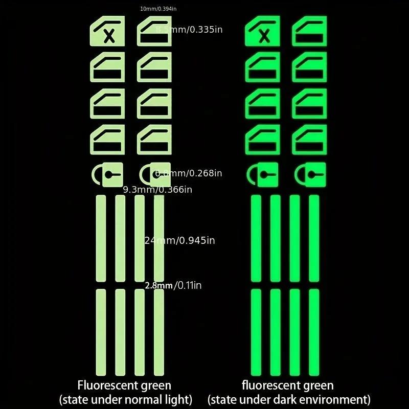 Флуоресцентные наклейки для автомобиля, наклейки для дверной ручки, кнопки переключения, наклейки для подъема стекла, автомобильные гаджеты, аксессуары