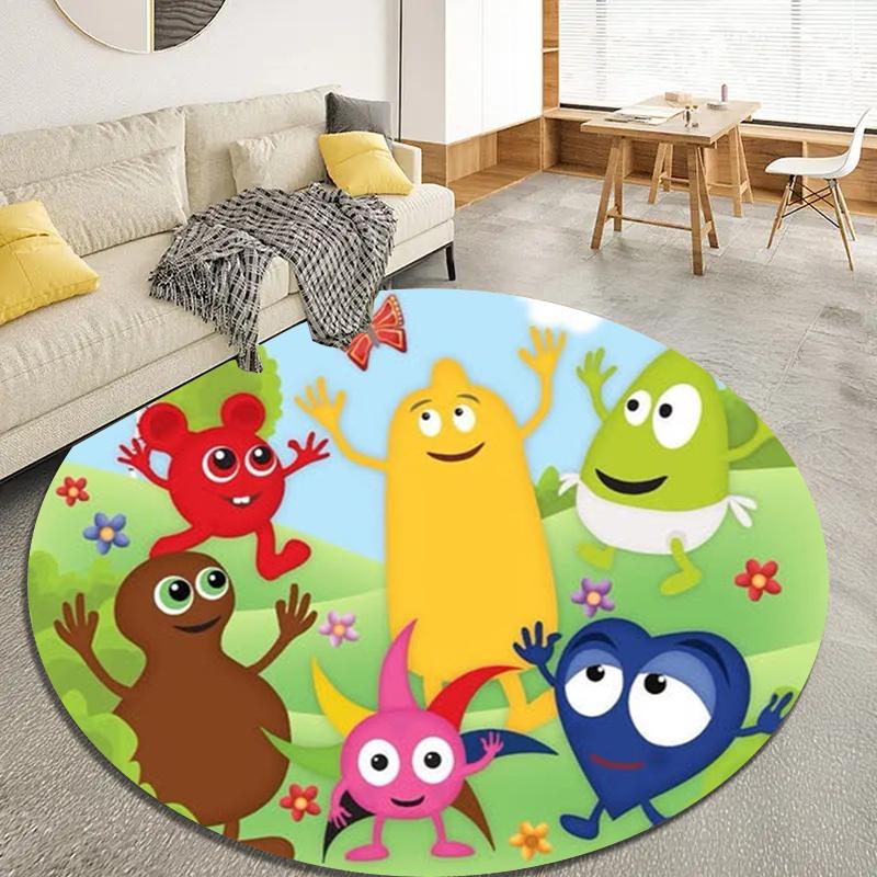 Babblarna Round Area Rug,Carpet Rug for Living Room Bedroom Sofa Playroom Decor,Non-slip Floor Mat50