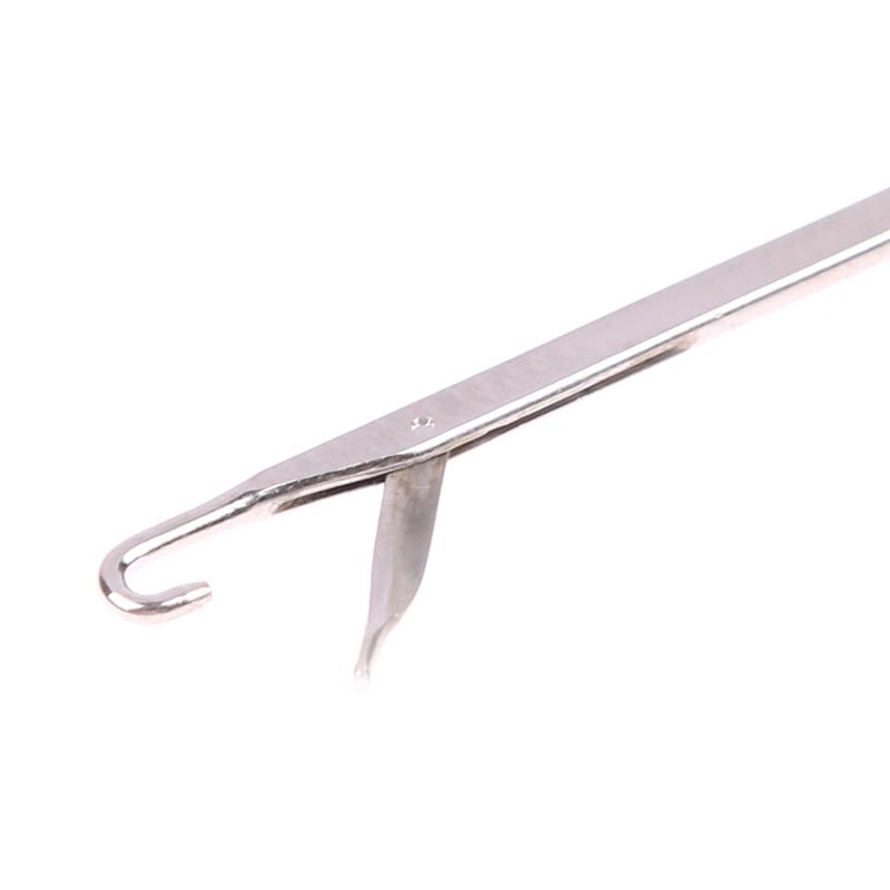 2Pcs Wooden Handle Hook Needle Lace Wig Making Knitting Micro Ring Loop Hair Extension Weaving Crochet Hook Needle Tools