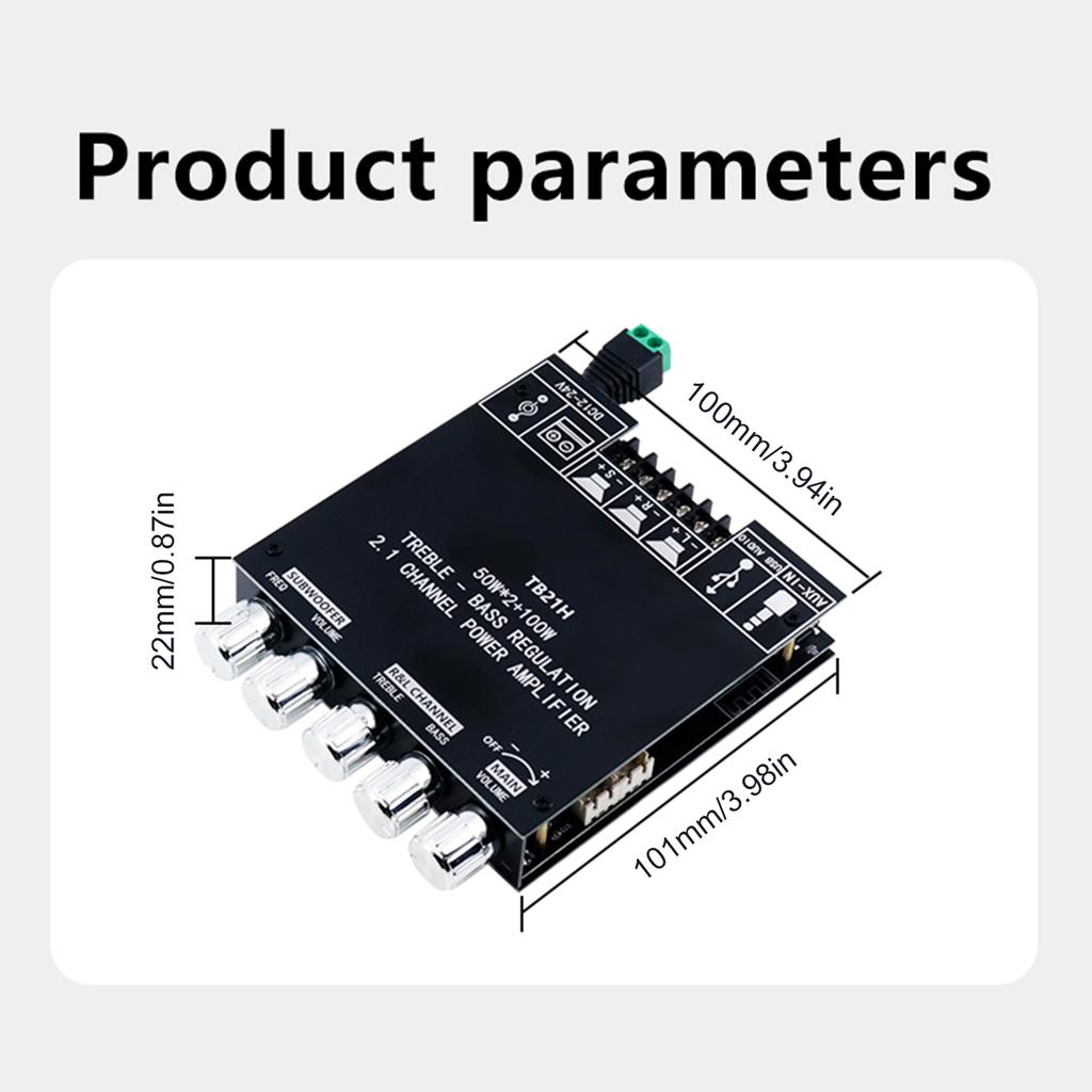 2.1 Channel BT Amplifier Module, APP Control Audio Amplifier Board with Subwoofer, Compatible with Phone PC CD Player
