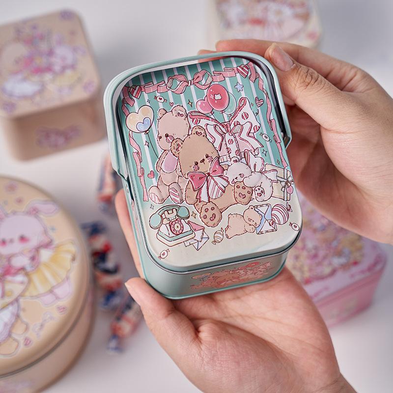 Жестяная коробка для конфет Детские подарки Маленькая жестяная коробка Коробки для печенья Портативный подарочный кейс Для украшения на день рождения, свадьбу