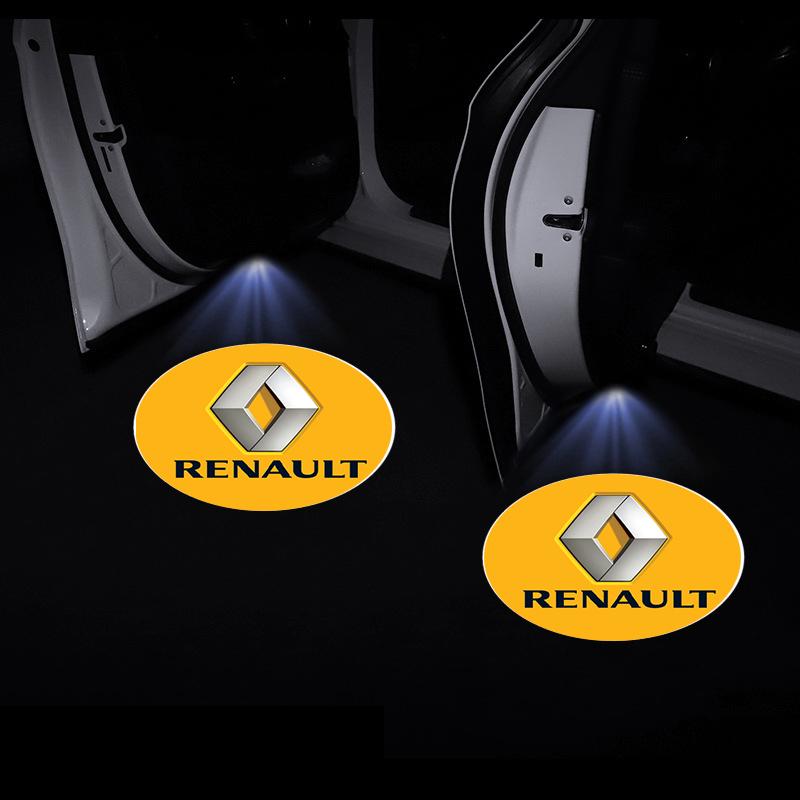 2Pcs Car Door Emblem Light LED Welcome Lamp Wireless Laser Projector For Renault Dacia Reynolds Series Koleos Kadjar Captur 2 3 4