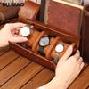 DUJIANG Genuine Leather Magnetic Buckle Watch Box - High-End Vegetable Tanned Cowhide for Mechanical Watches
