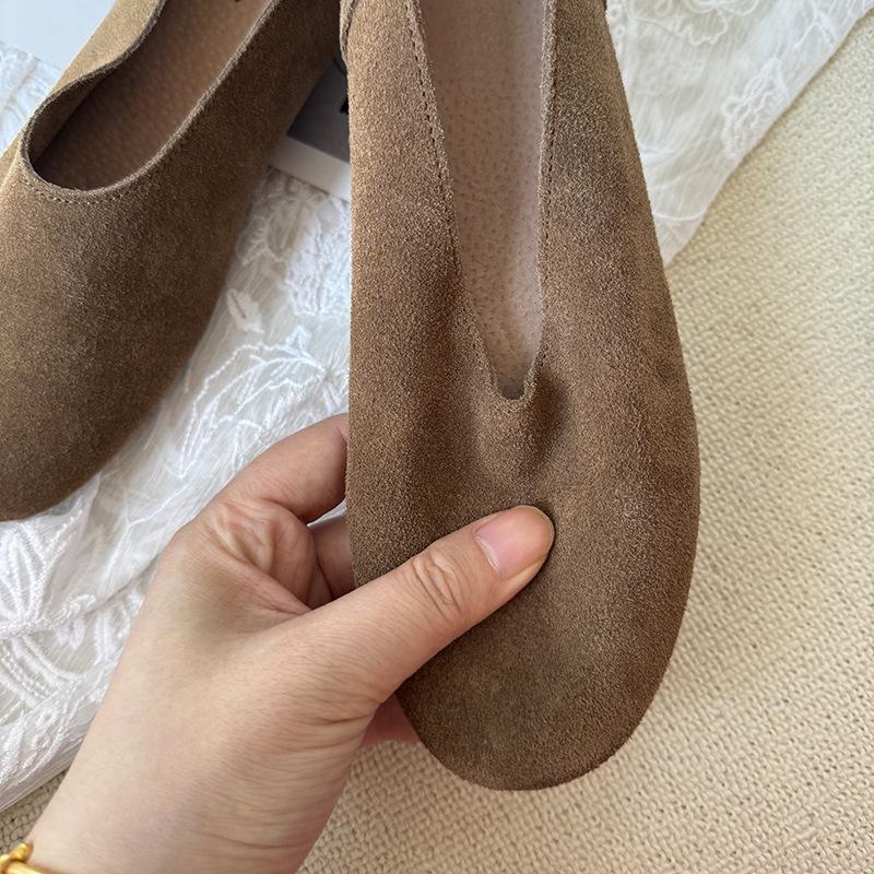 Ретро туфли бабушки женские 2025 весна и лето новые на плоской подошве с мягкой подошвой ленивые туфли-дуду на один педаль одинарные туфли с юбками