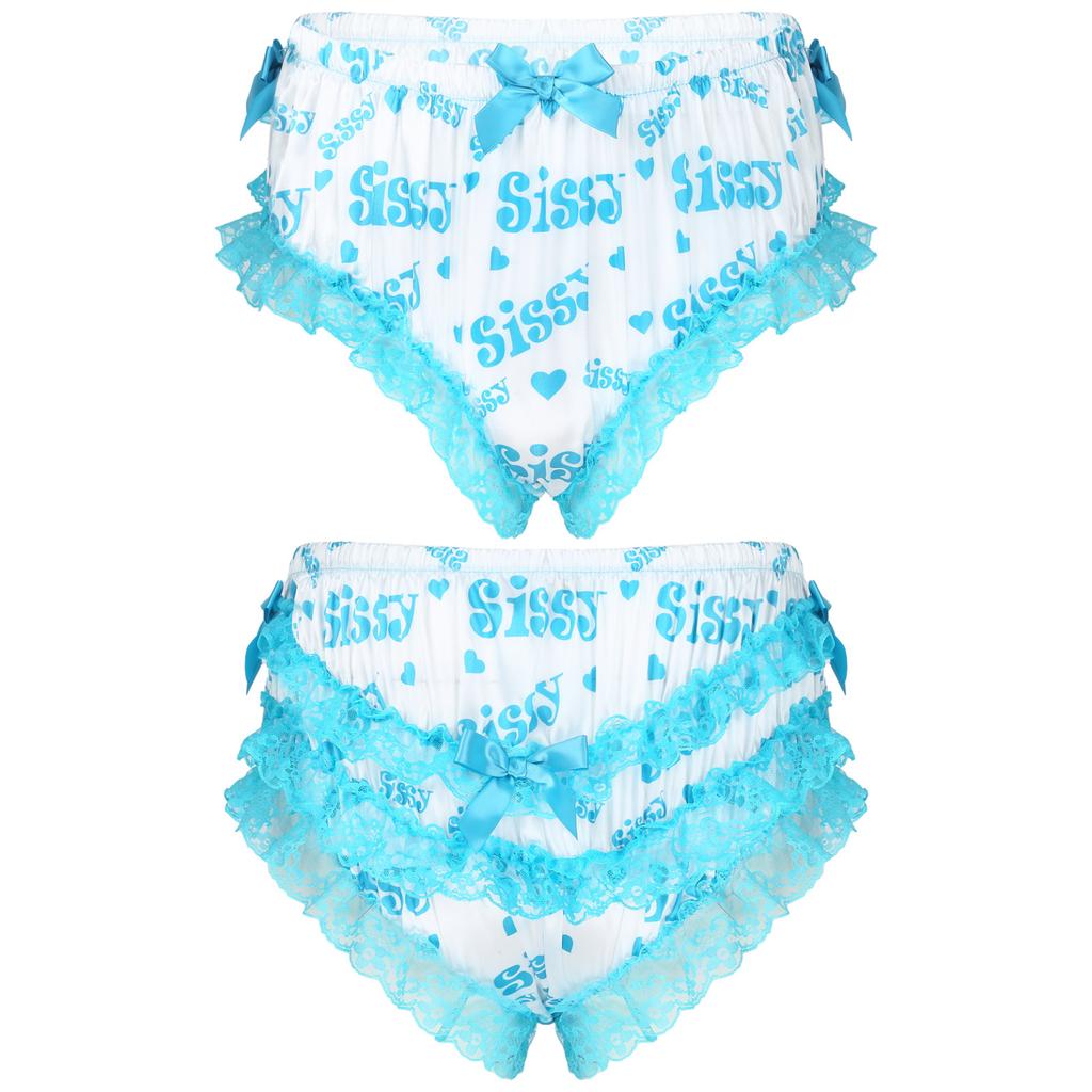 Мужское сексуальное нижнее белье, блестящие рюшами, трусы-бикини Sissy, трусики-стринги, нижнее белье, атласные шорты