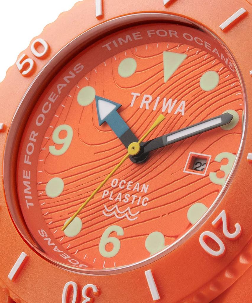 Время для Океанов Submariner Оранжевый TIME FOR OCEANS SUBMARINER NEMO Официально Шведский Скандинавский Ремешок из Переработанного Нейлона TRIWA/TRIWA Мужские и Женские