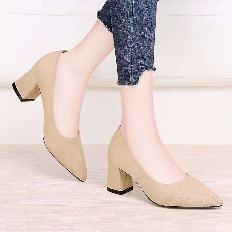 Модные женские туфли на высоком каблуке, летние туфли на квадратном каблуке, модные женские рабочие туфли, туфли без застежек для офиса и карьеры, женские туфли на высоком каблуке