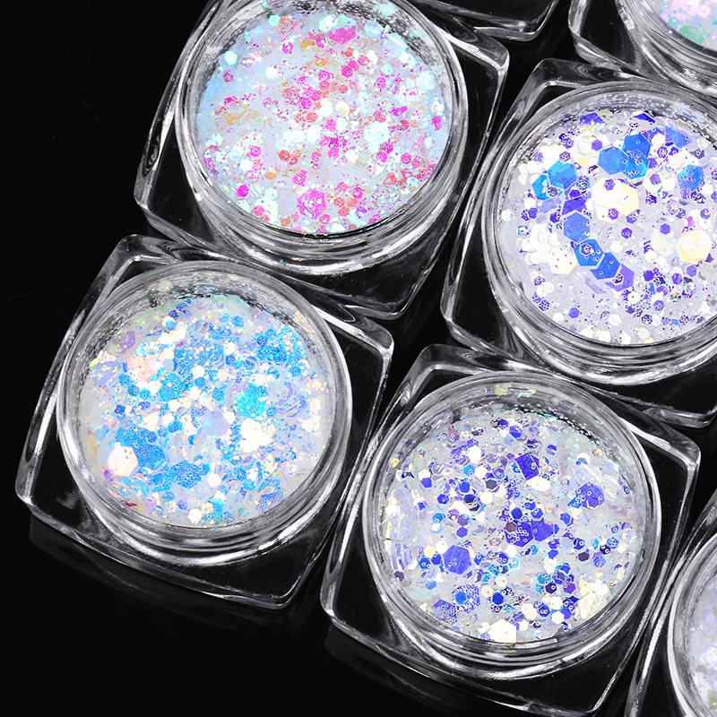 1g Holographic Shiny Nail Art Glitter Powder Dust Decor Sequins Chrome Pigment