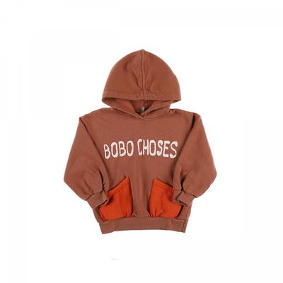 Худи детское Boboshoz B224ac060 211 с логотипом и цветными блоками