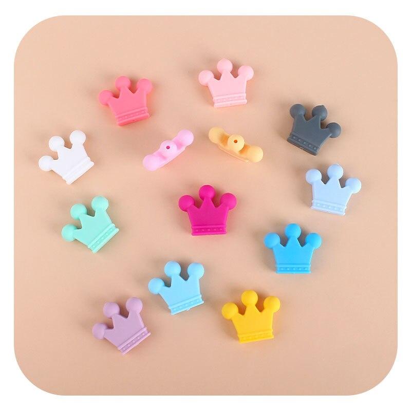 2 шт. Цепочка для детской соски-пустышки, аксессуары, силиконовые бусины в форме короны, браслет для моляров, защищающий от падения соски-пустышки, аксессуары