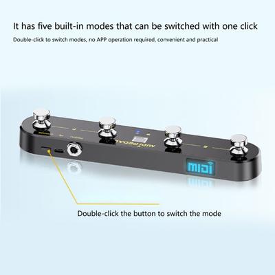 Беспроводная MIDI-педаль ножного контроллера с приемником, совместимая, текстура ABS, идеально подходит для синтезаторов, DAW, стабильная, низкая задержка